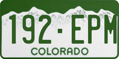 CO license plate 192EPM