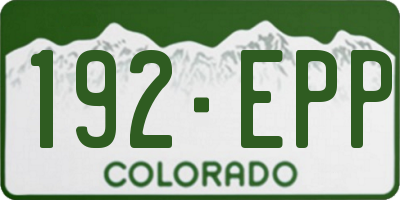 CO license plate 192EPP