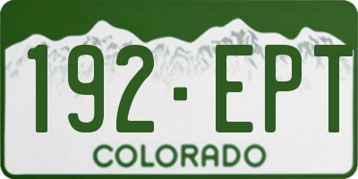 CO license plate 192EPT