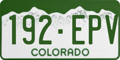 CO license plate 192EPV