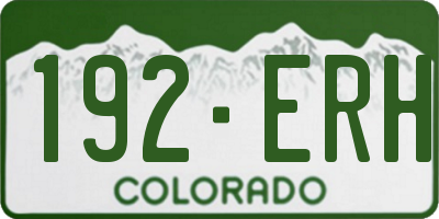 CO license plate 192ERH