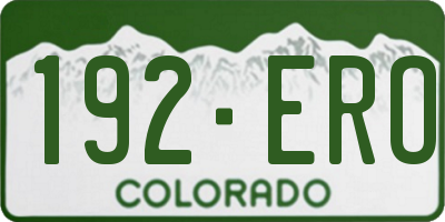 CO license plate 192ERO