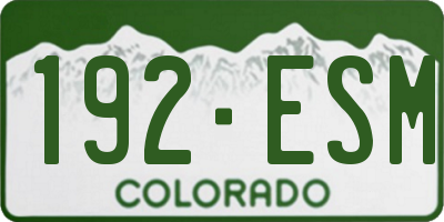 CO license plate 192ESM