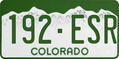 CO license plate 192ESR