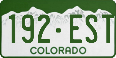 CO license plate 192EST