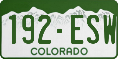 CO license plate 192ESW