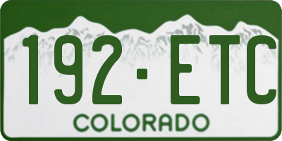 CO license plate 192ETC