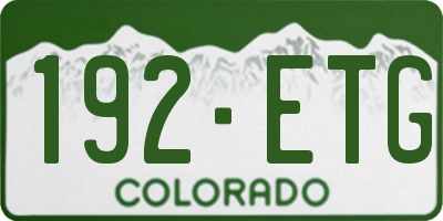 CO license plate 192ETG