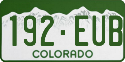CO license plate 192EUB