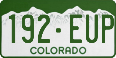 CO license plate 192EUP