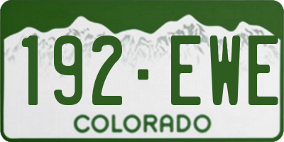 CO license plate 192EWE