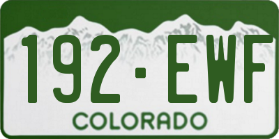 CO license plate 192EWF