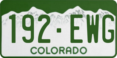 CO license plate 192EWG