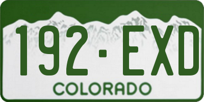 CO license plate 192EXD