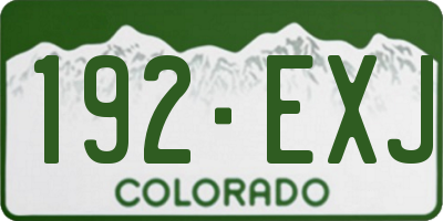 CO license plate 192EXJ
