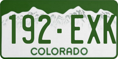CO license plate 192EXK