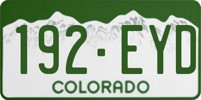 CO license plate 192EYD