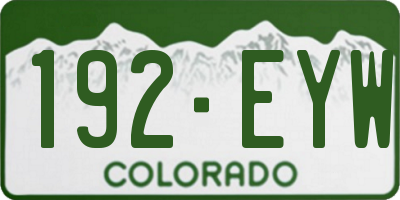 CO license plate 192EYW