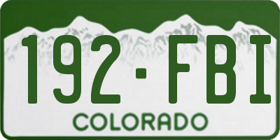 CO license plate 192FBI