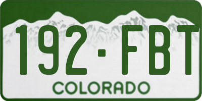 CO license plate 192FBT