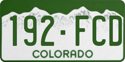 CO license plate 192FCD