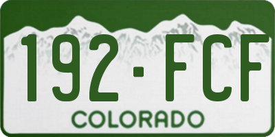 CO license plate 192FCF