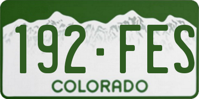 CO license plate 192FES