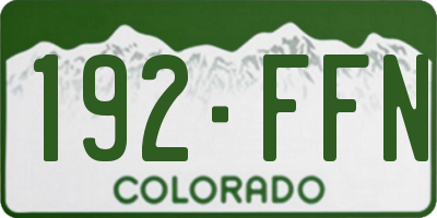 CO license plate 192FFN
