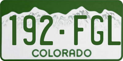 CO license plate 192FGL