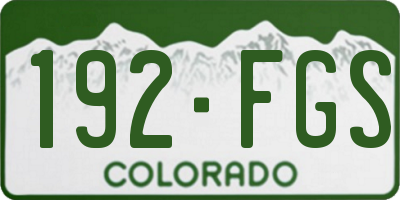 CO license plate 192FGS