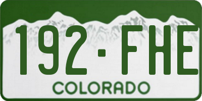 CO license plate 192FHE