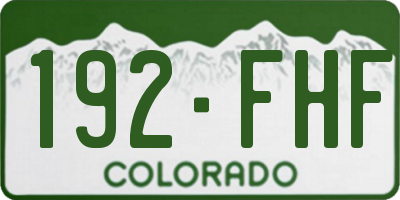 CO license plate 192FHF