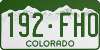 CO license plate 192FHO