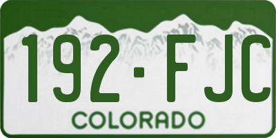 CO license plate 192FJC