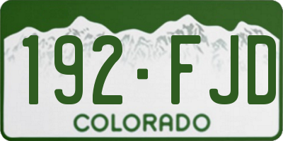 CO license plate 192FJD