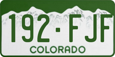CO license plate 192FJF