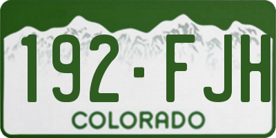CO license plate 192FJH