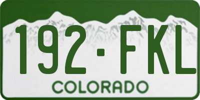 CO license plate 192FKL