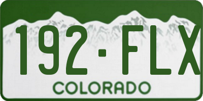 CO license plate 192FLX