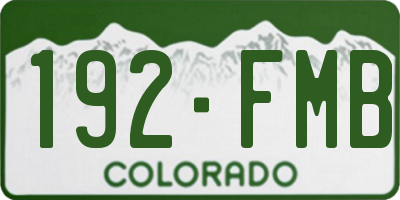 CO license plate 192FMB