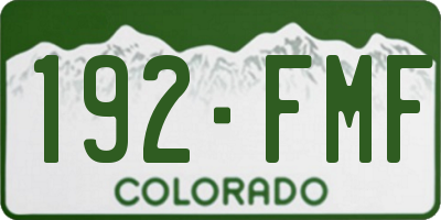 CO license plate 192FMF