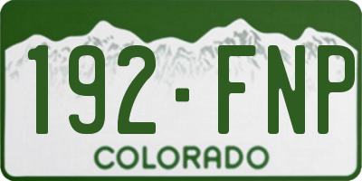 CO license plate 192FNP