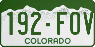 CO license plate 192FOV