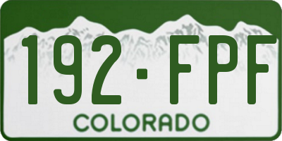 CO license plate 192FPF