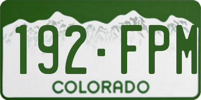 CO license plate 192FPM
