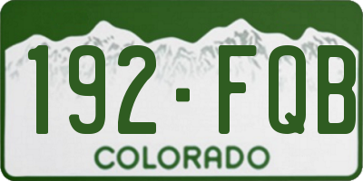 CO license plate 192FQB