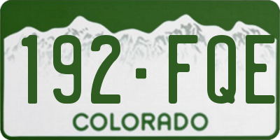 CO license plate 192FQE