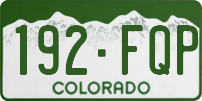 CO license plate 192FQP