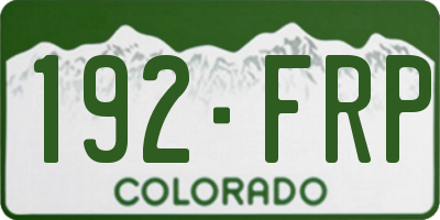 CO license plate 192FRP