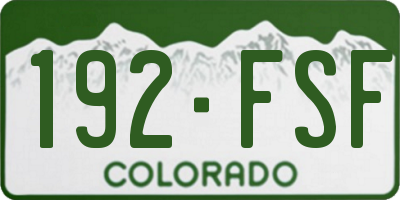 CO license plate 192FSF